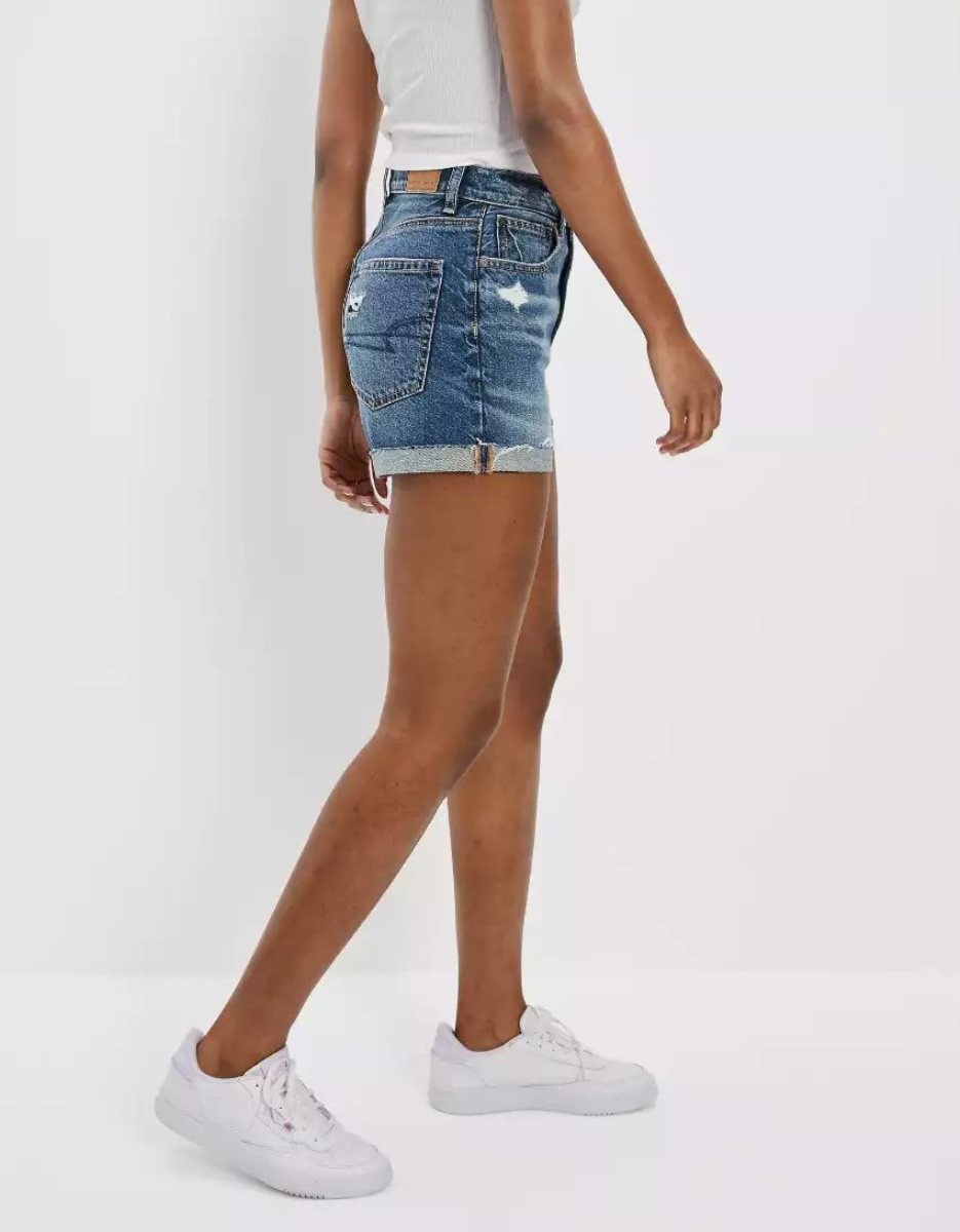 Shorts American Eagle AE Denim Highest Taille '90s Boyfriend Indigo Foncé Femme | HSH-31604224